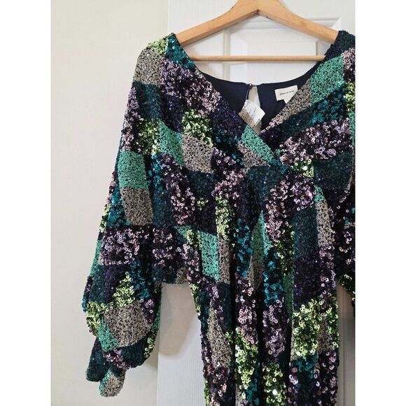 Song of Style Catcher Mini Dress in Argyle Multi S NWT - Picture 6 of 12